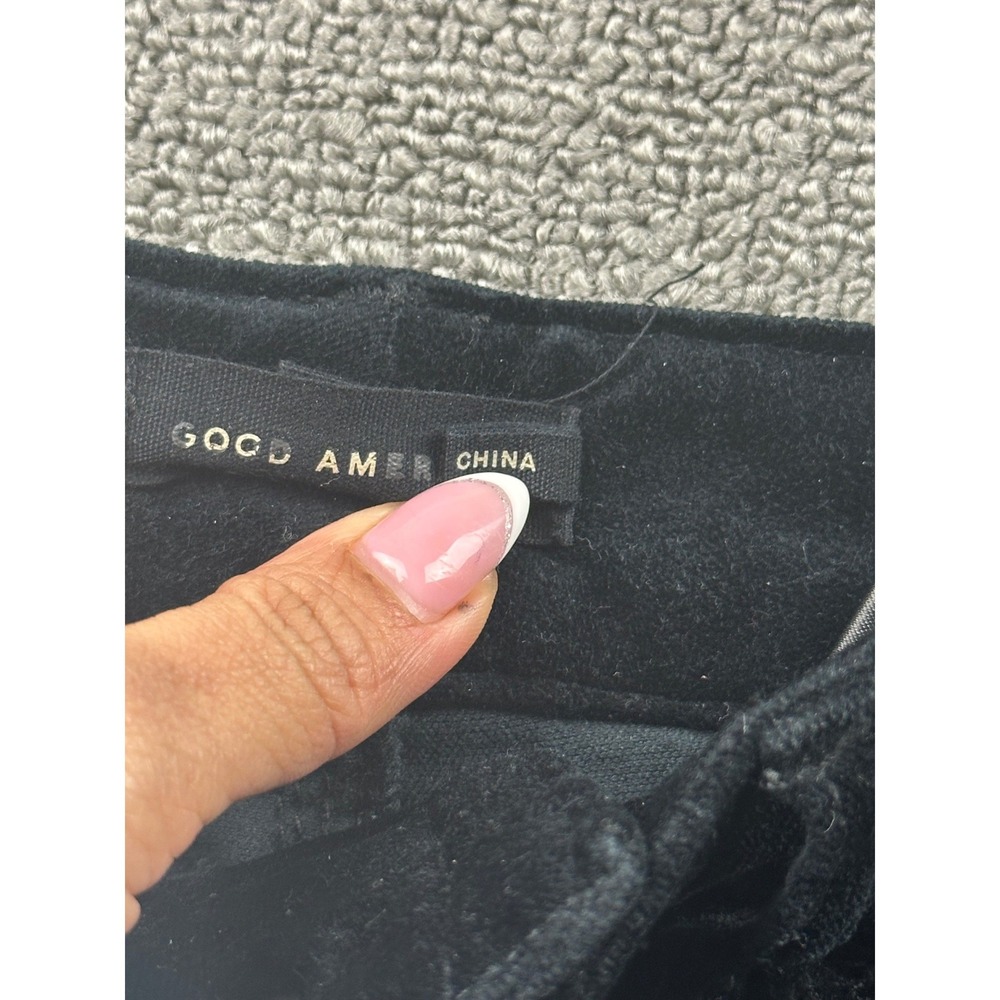 Good American Velvet Good Skate Pants Women 30x29 Black High Rise Wide Leg Urban - Picture 10 of 13